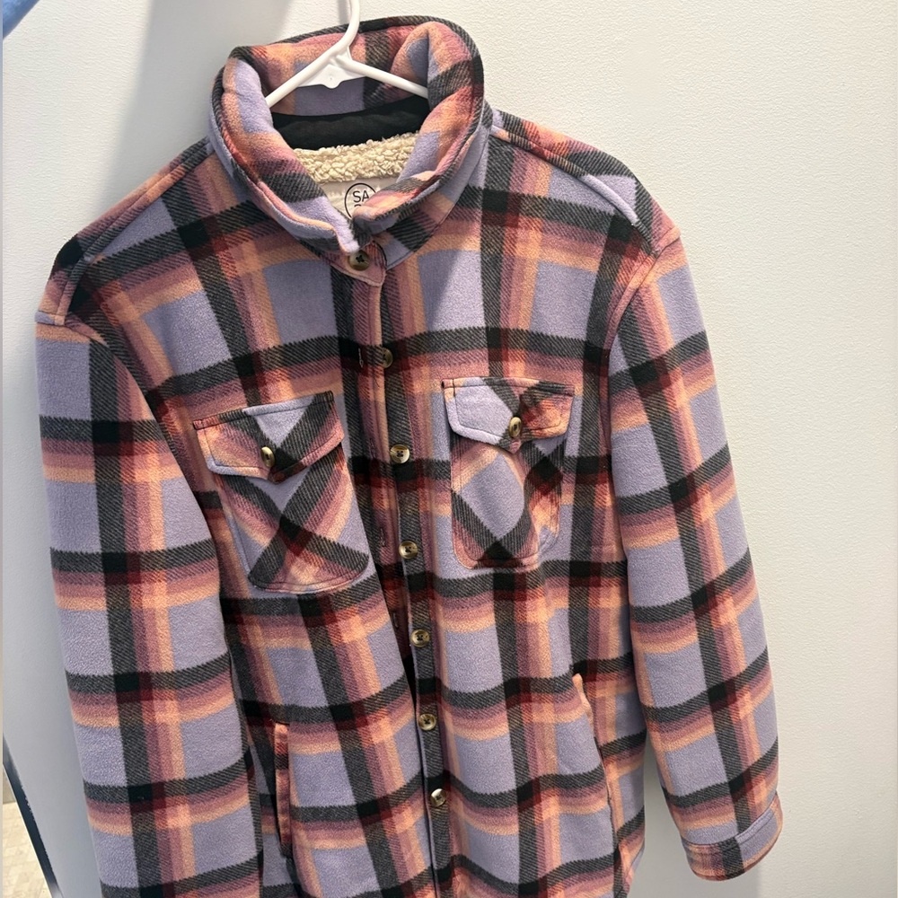 very cozy purple, pink and black flannel!!
